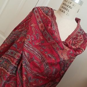 Red paisley pashmina, great fall colors